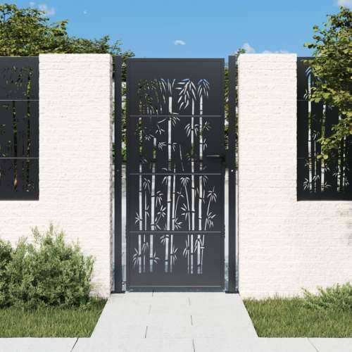 Vrtna vrata antracit 105 x 205 cm čelična s uzorkom bambusa - 105 x 205 cm Cijena