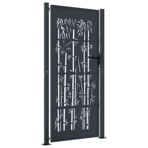 Vrtna vrata antracit 105 x 205 cm čelična s uzorkom bambusa - 105 x 205 cm Cijena