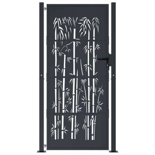Vrtna vrata antracit 105 x 205 cm čelična s uzorkom bambusa - 105 x 205 cm Cijena