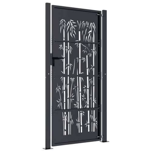 Vrtna vrata antracit 105 x 205 cm čelična s uzorkom bambusa - 105 x 205 cm Cijena
