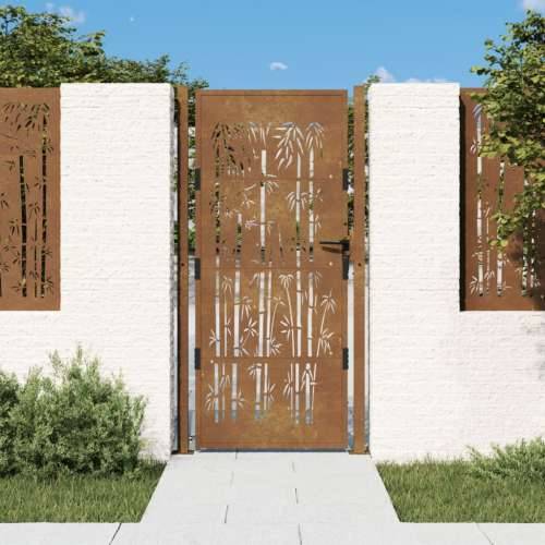 Vrtna vrata 105 x 205 cm od čelika COR-TEN s uzorkom bambusa - 105 x 205 cm Cijena
