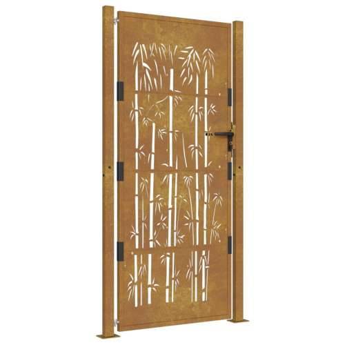 Vrtna vrata 105 x 205 cm od čelika COR-TEN s uzorkom bambusa - 105 x 205 cm Cijena