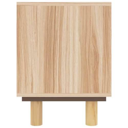 TV ormarić smeđi 80 x 30 x 40 cm od borovine i prirodnog ratana - Smeđa 1 Cijena