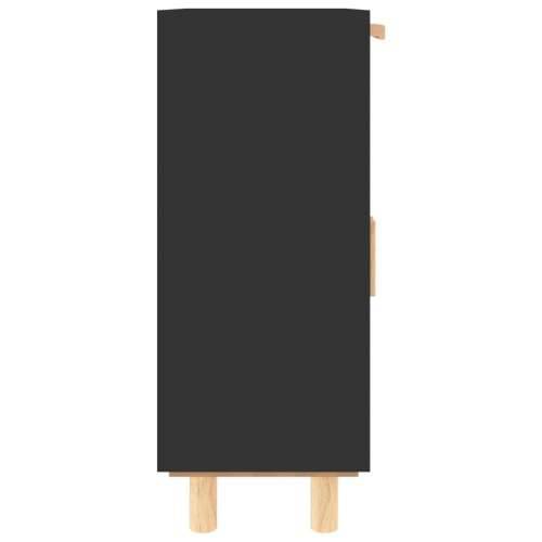 Komoda crna 60 x 30 x 75 cm masivna borovina i prirodni ratan - Crna 1 Cijena