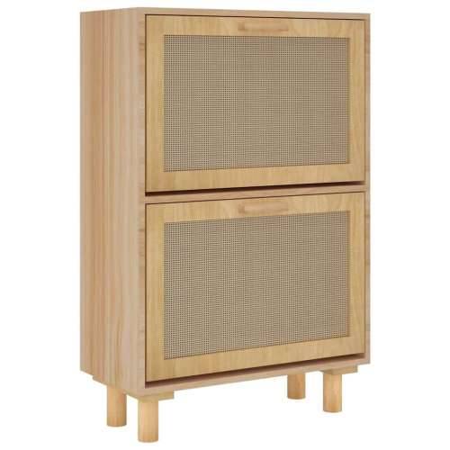 Ormarić za cipele smeđi 52 x 25 x 80 cm drvo i prirodni ratan - Smeđa 1 80 cm 25 cm Cijena