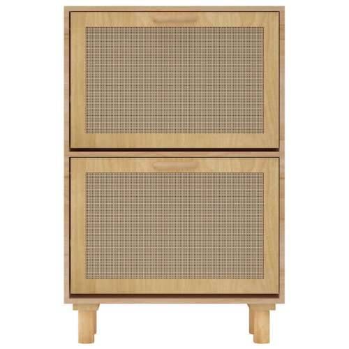 Ormarić za cipele smeđi 52 x 25 x 80 cm drvo i prirodni ratan - Smeđa 1 80 cm 25 cm Cijena