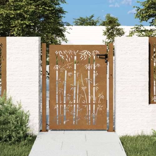 Vrtna vrata 105 x 130 cm od čelika COR-TEN s uzorkom bambusa - 105 x 130 cm Cijena