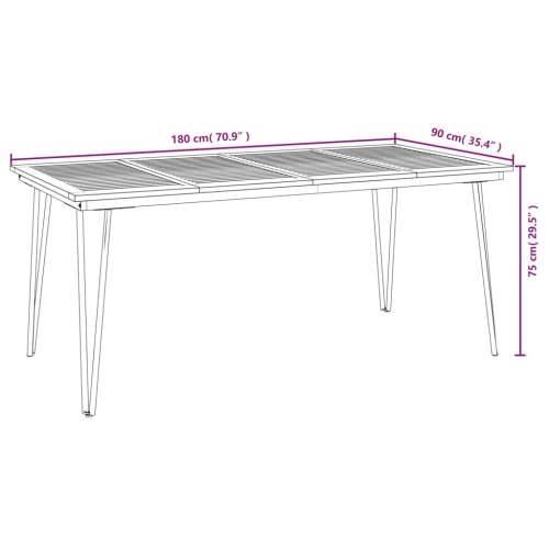 Vrtna garnitura - 7-dijelni vrtni blagovaonski set od bagremovog drva i metala - Dužina stola 180 cm 6 Cijena