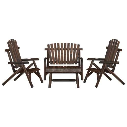 4-dijelna vrtna garnitura od masivne smrekovine - Tamno smeđa 2x chair + bench + table 1 Cijena