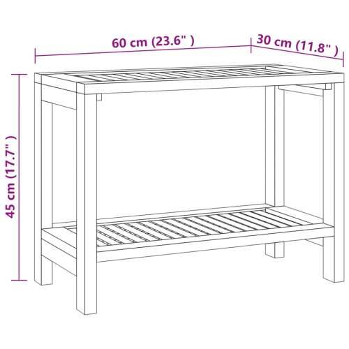 Kupaonski bočni stolić 60 x 30 x 45 cm od masivne tikovine Cijena