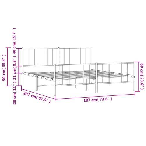 Metalni okvir kreveta uzglavlje i podnožje crni 180x200 cm Cijena