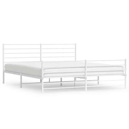 Metalni okvir kreveta uzglavlje i podnožje bijeli 183x213 cm Cijena