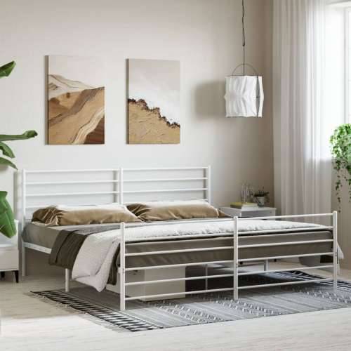 Metalni okvir kreveta uzglavlje i podnožje bijeli 183x213 cm Cijena