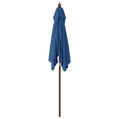 Vrtni suncobran s drvenim stupom azurnoplavi 198 x 198 x 231 cm - Plava Cijena