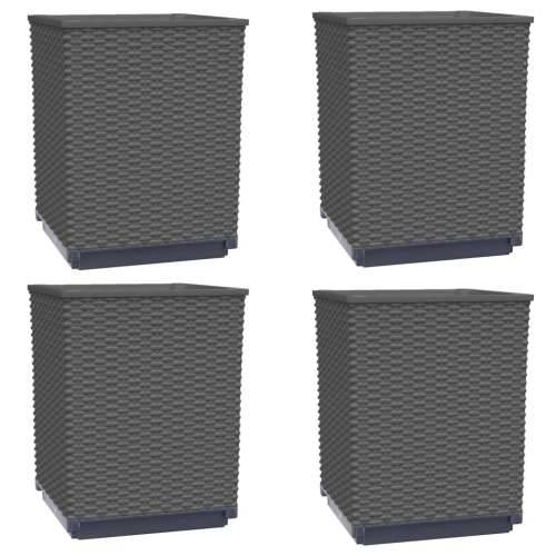 Sadilice 4 kom crne 30 x 30 x 37 cm od polipropilena - Crna 4 Cijena
