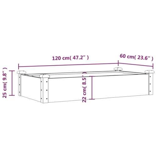 Povišena gredica - Vrtna gredica s oblogom 120x60x25 cm masivna jelovina - Prirodna 120 x 60 x 25 cm 1 Cijena