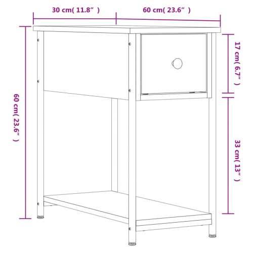 Noćni ormarić boja hrasta 30 x 60 x 60 cm od konstruiranog drva - Smeđi hrast 1 Cijena