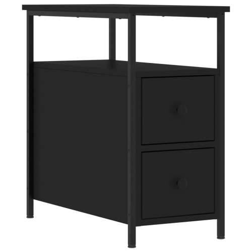 Noćni ormarić crni 30 x 60 x 60 cm od konstruiranog drva - Crna 1 Cijena