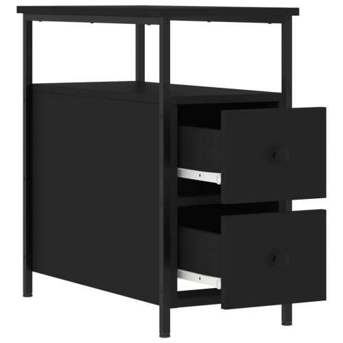 Noćni ormarić crni 30 x 60 x 60 cm od konstruiranog drva - Crna 1 Cijena