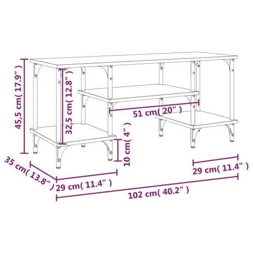 TV ormarić boja smeđeg hrasta 102x35x45,5 cm konstruirano drvo - Smeđi hrast 1 Cijena