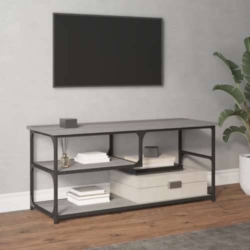 TV ormarić boja hrasta 100x38x46,5 cm konstruirano drvo i čelik - Sivi hrast sonoma 1 Cijena