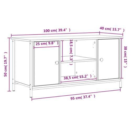 TV ormarić crni 100x40x50 cm od konstruiranog drva - Crna 1 Cijena