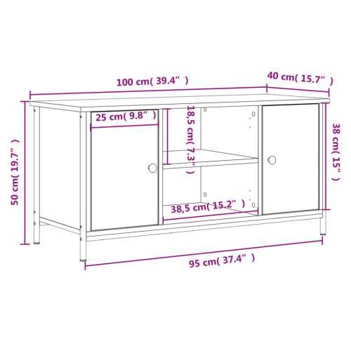 TV ormarić boja hrasta sonome 100x40x50 cm konstruirano drvo - Sivi hrast sonoma 1 Cijena
