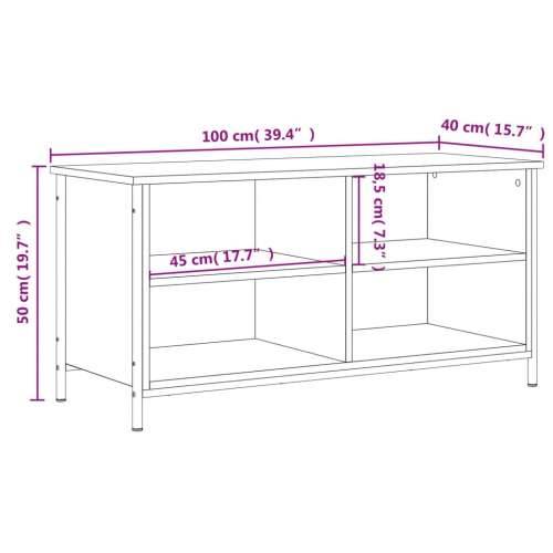 TV ormarić boja dimljenog hrasta 100x40x50 cm konstruirano drvo - Dimljeni hrast 1 Cijena