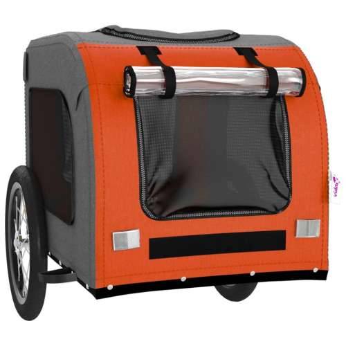 Prikolica za bicikl za ljubimce narančasto-siva tkanina/željezo - orange 125 x 64 x 66 cm Cijena