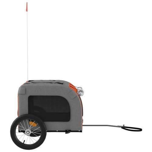 Prikolica za bicikl za ljubimce narančasto-siva tkanina/željezo - orange 125 x 64 x 66 cm Cijena