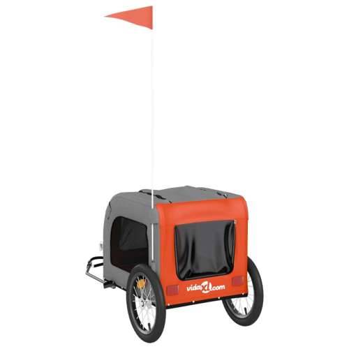 Prikolica za bicikl za ljubimce narančasto-siva tkanina/željezo - orange 125 x 64 x 66 cm Cijena