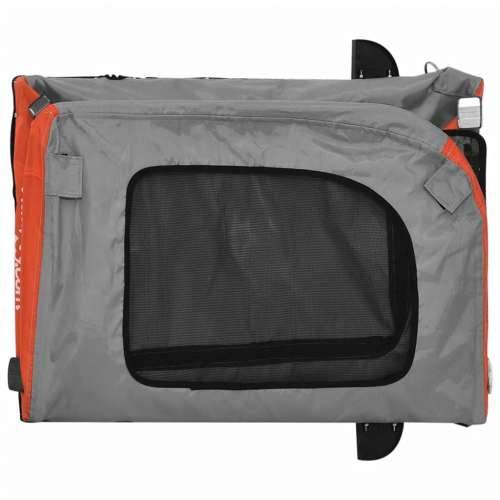 Prikolica za bicikl za ljubimce narančasto-siva tkanina/željezo - orange 125 x 64 x 66 cm Cijena
