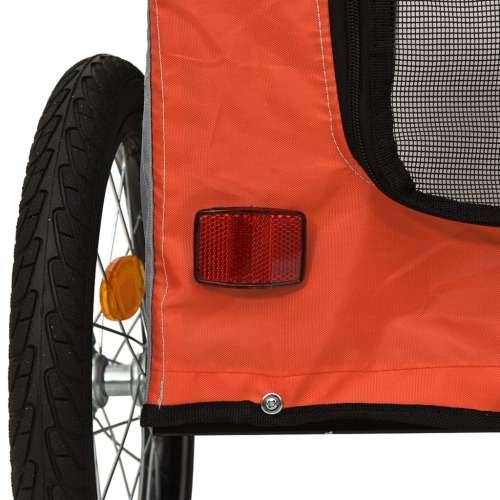 Prikolica za bicikl za ljubimce narančasto-siva tkanina/željezo - orange 125 x 64 x 66 cm Cijena