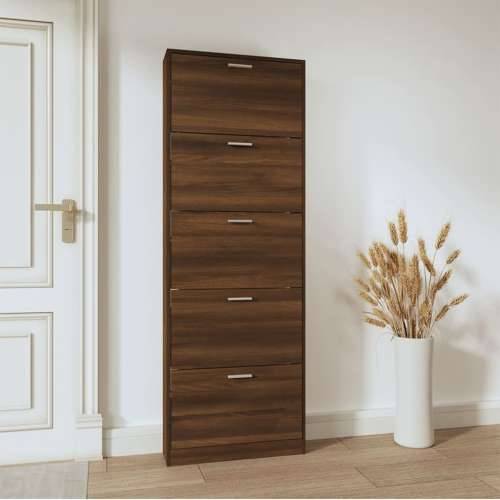 Ormarić za cipele boja hrasta 59x17x169 cm konstruirano drvo - Smeđi hrast 1 169 cm Cijena