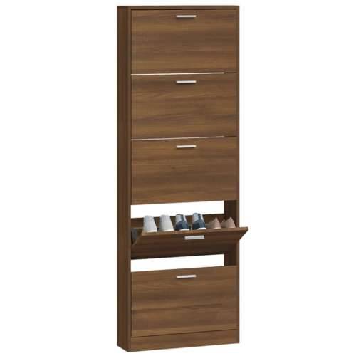 Ormarić za cipele boja hrasta 59x17x169 cm konstruirano drvo - Smeđi hrast 1 169 cm Cijena