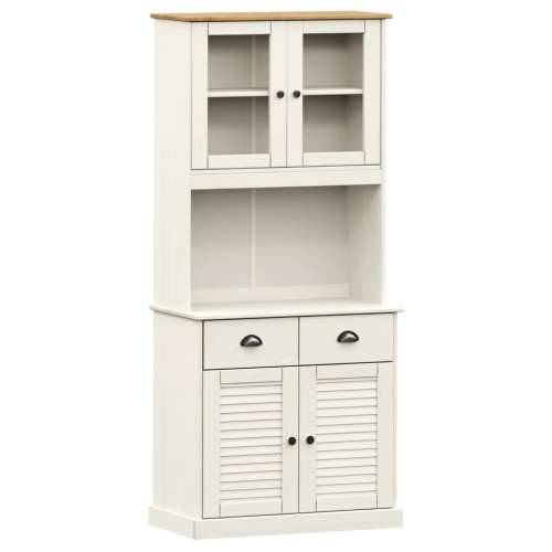 Visoka komoda VIGO bijela 78 x 40 x 175 cm od masivne borovine - Bijela 1 S 2 vrata Cijena