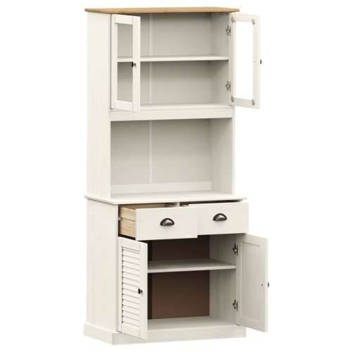 Visoka komoda VIGO bijela 78 x 40 x 175 cm od masivne borovine - Bijela 1 S 2 vrata Cijena