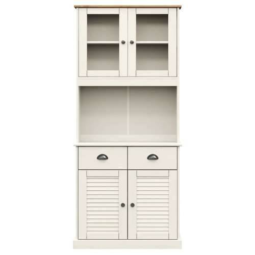 Visoka komoda VIGO bijela 78 x 40 x 175 cm od masivne borovine - Bijela 1 S 2 vrata Cijena