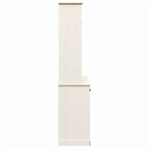 Visoka komoda VIGO bijela 78 x 40 x 175 cm od masivne borovine - Bijela 1 S 2 vrata Cijena