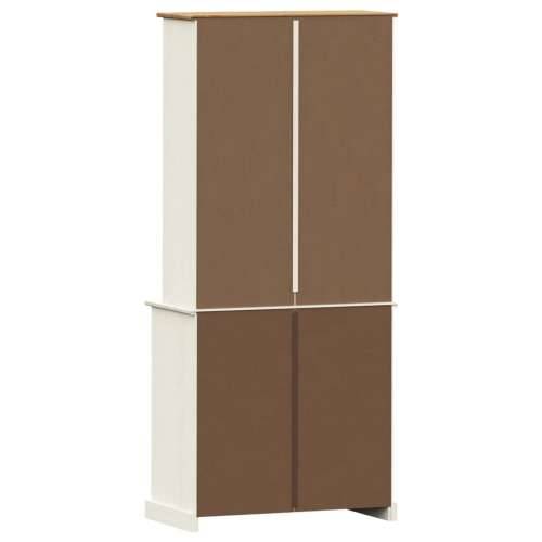 Visoka komoda VIGO bijela 78 x 40 x 175 cm od masivne borovine - Bijela 1 S 2 vrata Cijena