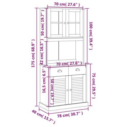 Visoka komoda VIGO bijela 78 x 40 x 175 cm od masivne borovine - Bijela 1 S 2 vrata Cijena