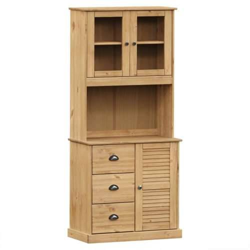 Visoka komoda VIGO 78 x 40 x 175 cm od masivne borovine - Smeđa 1 S 1 vratima Cijena
