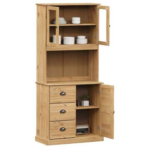 Visoka komoda VIGO 78 x 40 x 175 cm od masivne borovine - Smeđa 1 S 1 vratima Cijena