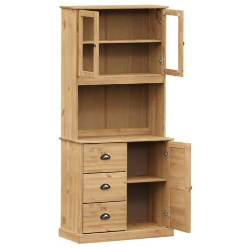 Visoka komoda VIGO 78 x 40 x 175 cm od masivne borovine - Smeđa 1 S 1 vratima Cijena
