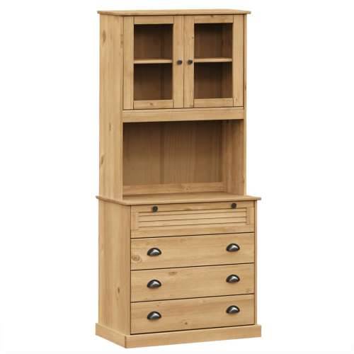Visoka komoda VIGO 80 x 40 x 176 cm od masivne borovine - Smeđa 1 s 4 ladice Cijena