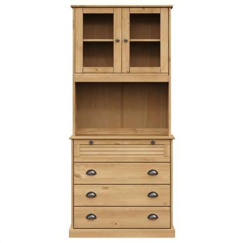 Visoka komoda VIGO 80 x 40 x 176 cm od masivne borovine - Smeđa 1 s 4 ladice Cijena