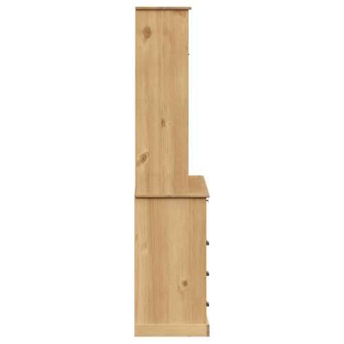 Visoka komoda VIGO 80 x 40 x 176 cm od masivne borovine - Smeđa 1 s 4 ladice Cijena