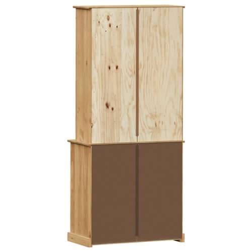Visoka komoda VIGO 80 x 40 x 176 cm od masivne borovine - Smeđa 1 s 4 ladice Cijena
