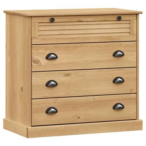 Visoka komoda VIGO 80 x 40 x 176 cm od masivne borovine - Smeđa 1 s 4 ladice Cijena