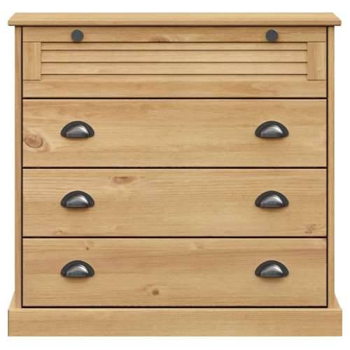 Visoka komoda VIGO 80 x 40 x 176 cm od masivne borovine - Smeđa 1 s 4 ladice Cijena